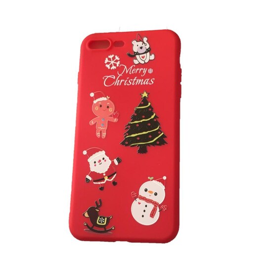 Mobilcover iPhone 7/8 Plus med julemotiv - rød | Elgiganten