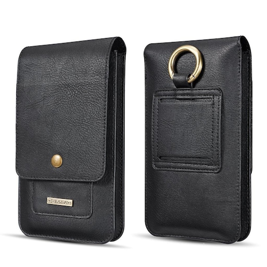 Universal mobiltelefon taske 6,5 tommer smartphone hylster PU læder - sort  | Elgiganten