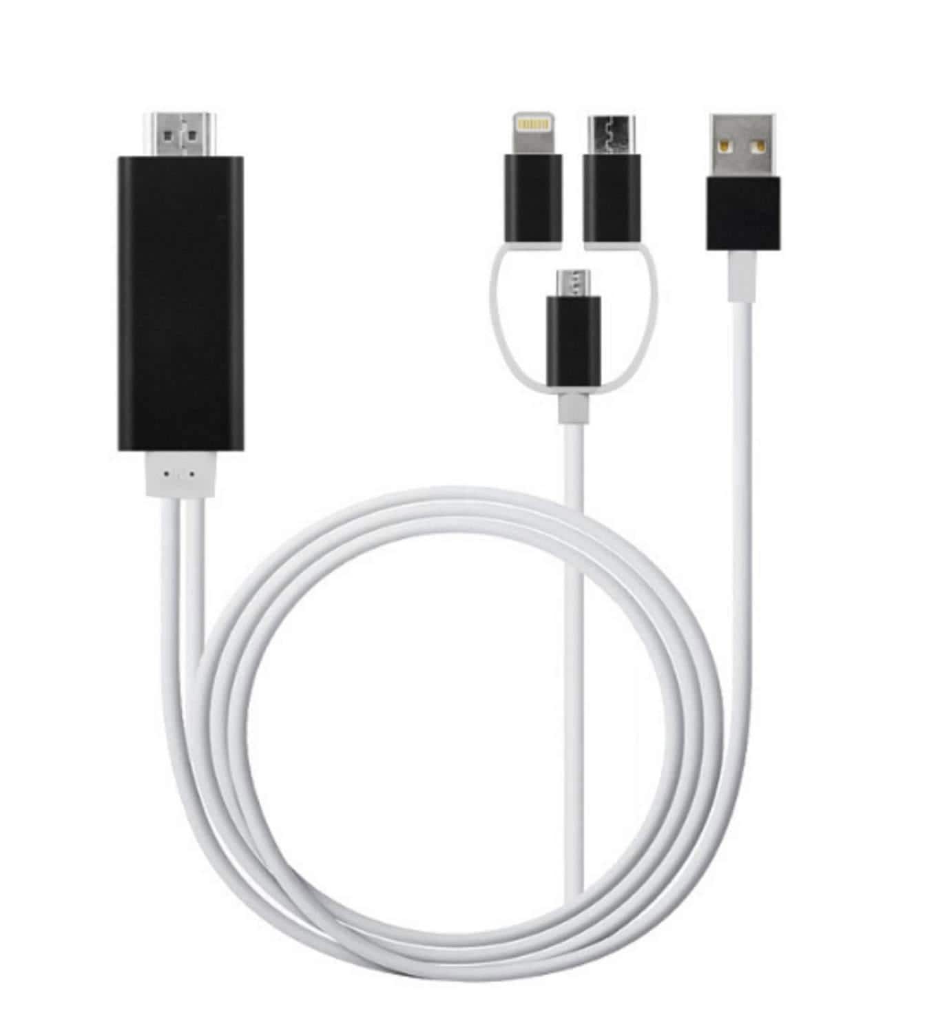3-i-1 USB-C / Micro USB / Lightning til HDMI-adapter | Elgiganten