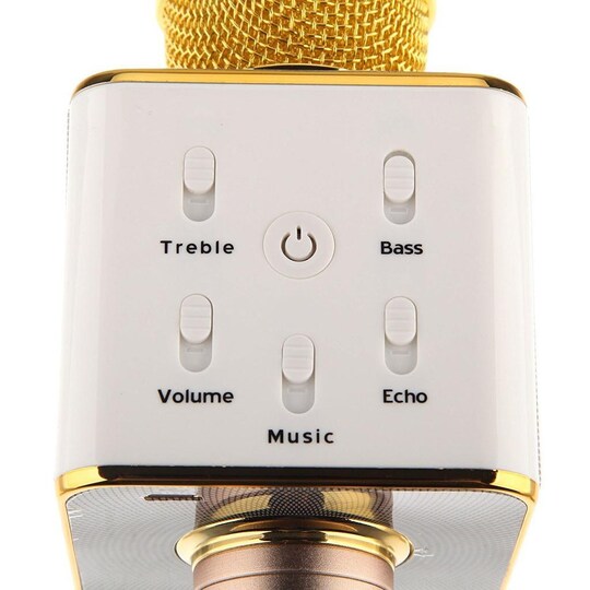 Karaoke mikrofon med højttaler 3W - guld | Elgiganten