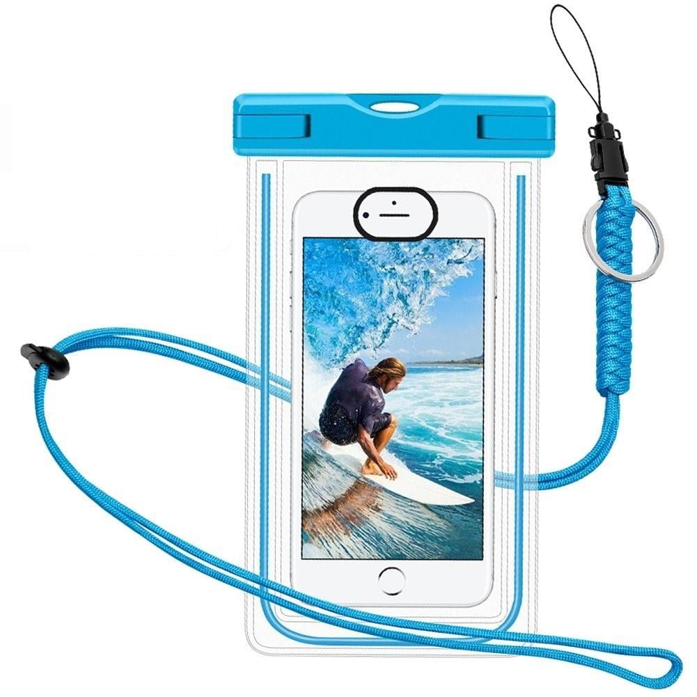 Vandtæt mobil taske smartphone - universal - blå Elgiganten