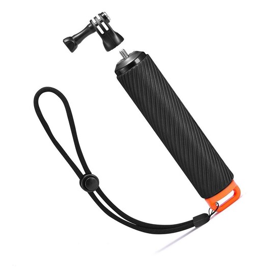 Flydende håndtag med selfie-stick til GoPro actionkamera - sort / orange |  Elgiganten