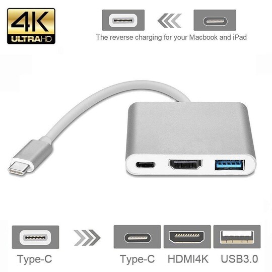 USB-C Multiport Adapter til USB, HDMI og USB-C | Elgiganten