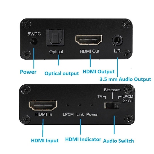 Jabeth Wilson Samme hybrid HDMI Audio Extractor image / audio divider 4K | Elgiganten