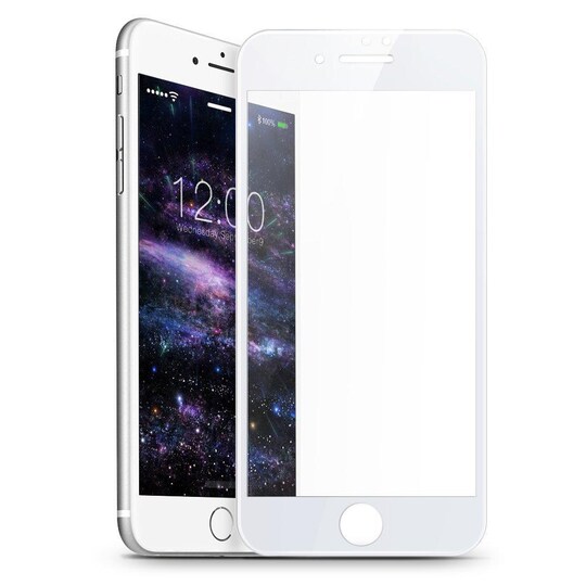 iPhone 8 Plus fuld 3D hærdet glas skærmbeskyttelse - Hvid | Elgiganten