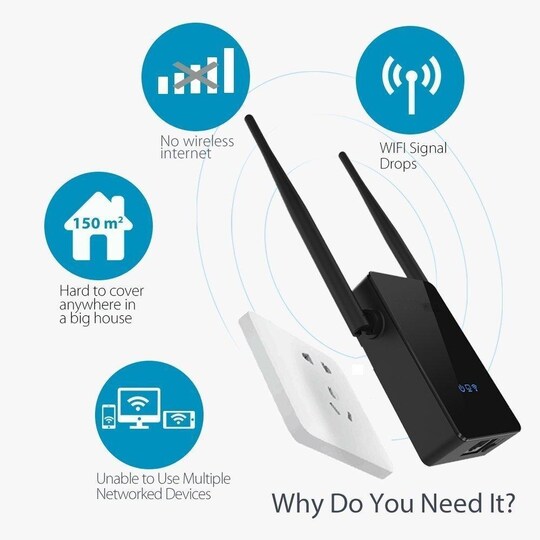 WiFi - signalforstærker 300 Mbit s 2,4 GHz Elgiganten