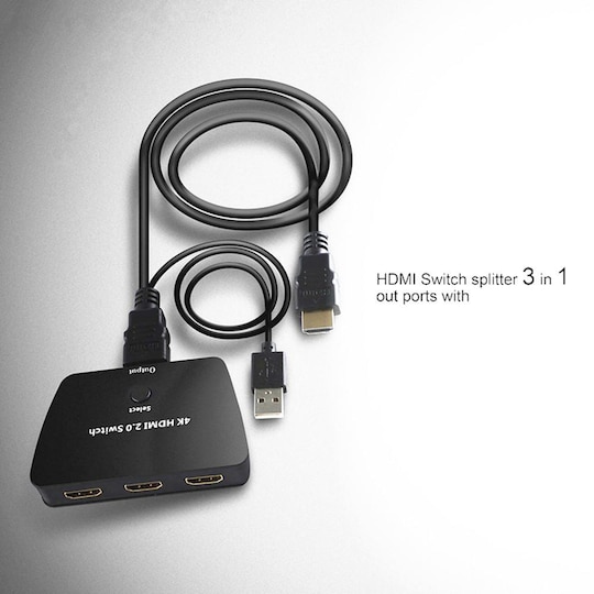 HDMI Switch 3-1 med HDR, 3D og 4K (2160p) | Elgiganten