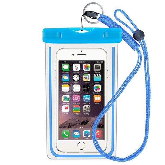 Vandtæt mobil etui til smartphone - universal - blå | Elgiganten