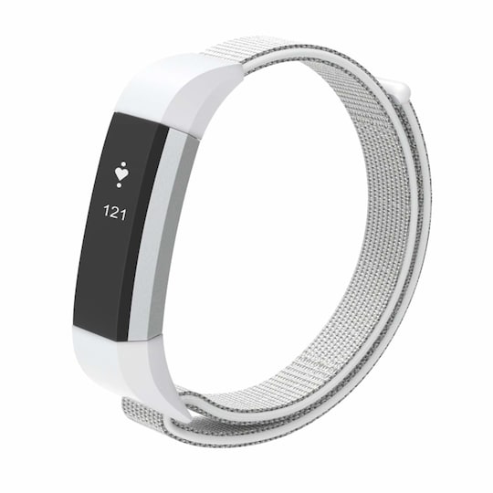 Fitbit Alta / Alta HR / Ace armbånd nylon - grå / hvid | Elgiganten
