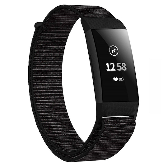 Fitbit Charge 3/4 armband nylon Svart | Elgiganten