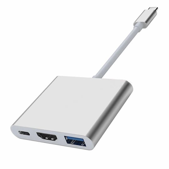 USB-C til HDMI + USB3.0 + USB-C PD-adapter | Elgiganten