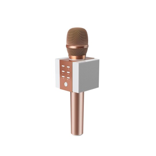 Karaoke mikrofon med Bluetooth-højttaler 5W - Roségold | Elgiganten