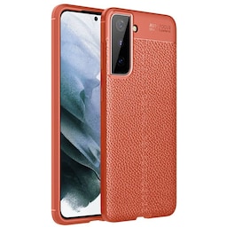 Lædermønstret TPU Cover Samsung Galaxy S21  - rød
