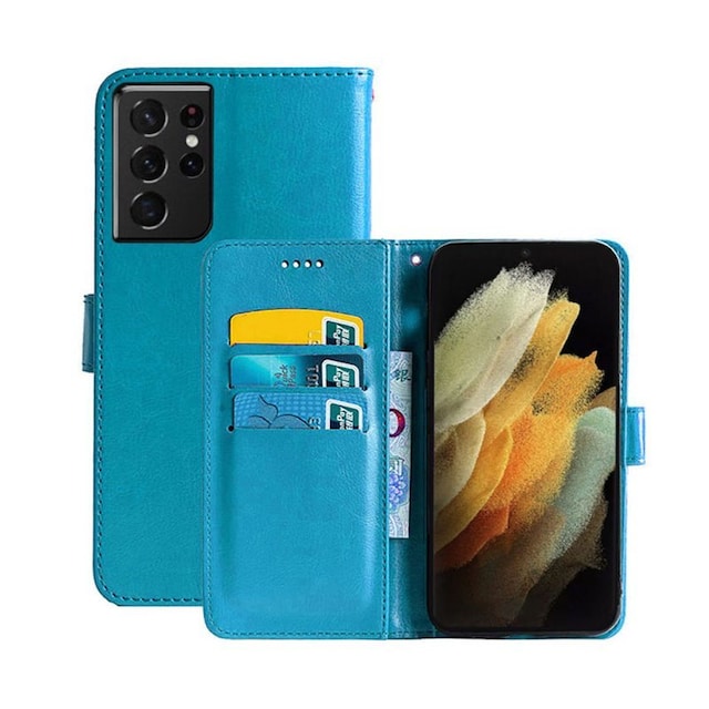 Wallet Cover 3-kort Samsung Galaxy S21 Ultra  - Lyseblå