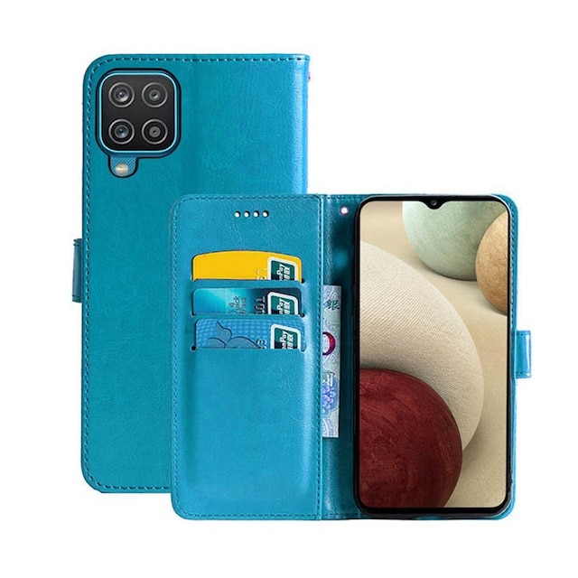 Wallet Cover 3-kort Samsung Galaxy A12  - Lyseblå