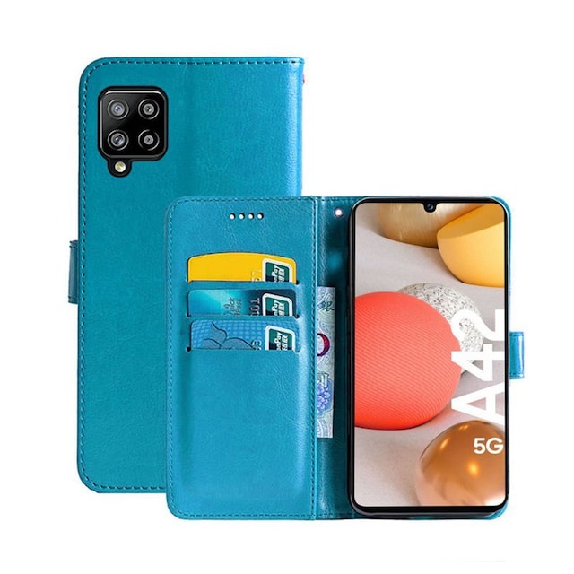 Wallet Cover 3-kort Samsung Galaxy A42  - Lyseblå