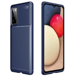 Carbon silikone cover Samsung Galaxy A02s  - blå