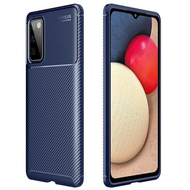 Carbon silikone cover Samsung Galaxy A02s  - blå