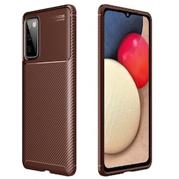 Carbon silikone cover Samsung Galaxy A02s  - brun