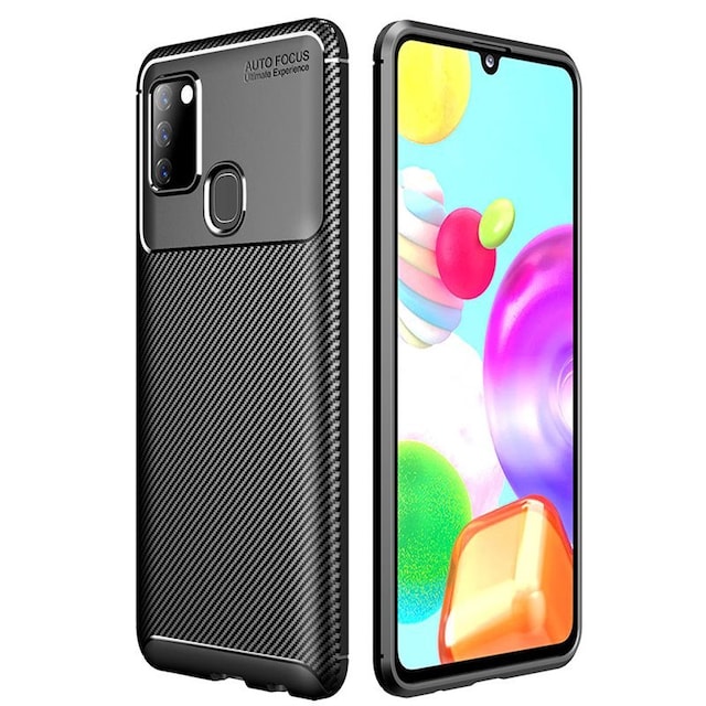 Carbon silikone cover Samsung Galaxy A21s  - sort