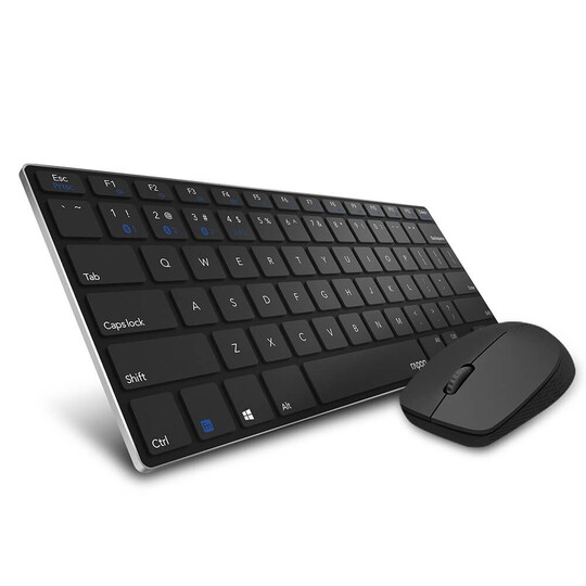 RAPOO Keyboard/Mus Nordisk Layout 9000M Multi-Mode Trådløs Sort | Elgiganten