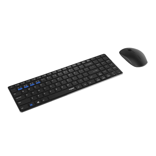 RAPOO Keyboard/Mus Nordisk Layout 9300M Multi-Mode Trådløs Sort | Elgiganten