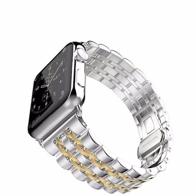 SKALO metal armbånd 5-link Apple Watch 42/44/45/49mm - Guld