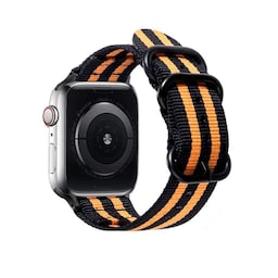 SKALO Nato armbånd i nylon Apple Watch 38/40/41mm - Sort-Orange
