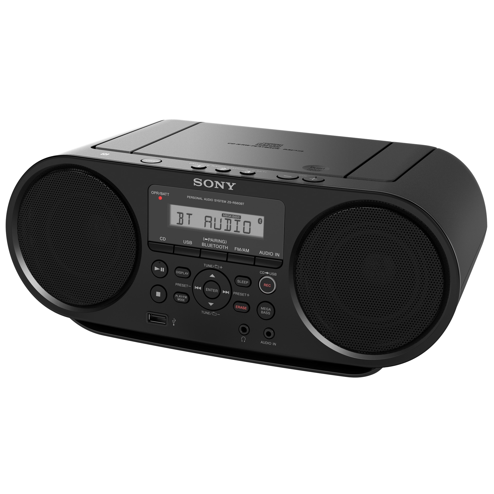 Sony ZS-RS60BT CD Boombox med Bluetooth (sort) |