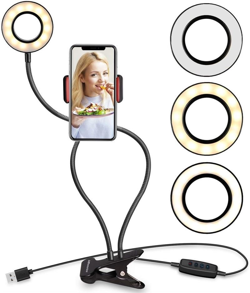 Selfie Ring Light med LED lys + justerbar arme | Elgiganten