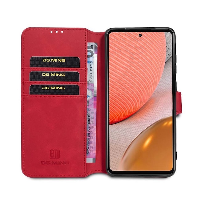 DG-Ming Wallet 3-kort Samsung Galaxy A72 5G  - rød