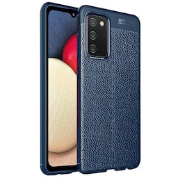 Lædermønstret TPU Cover Samsung Galaxy A02s  - blå