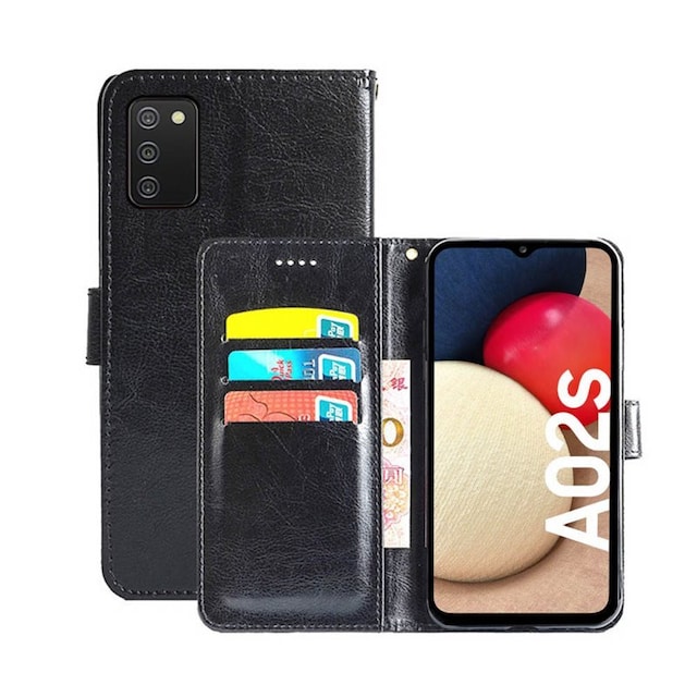 Wallet Cover 3-kort Samsung Galaxy A02s  - sort