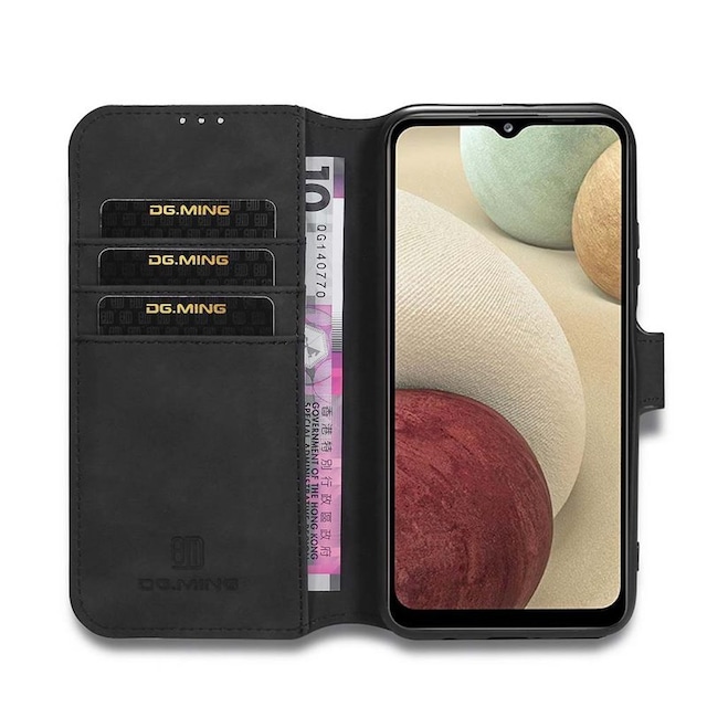 DG-Ming Wallet 3-kort Samsung Galaxy A12  - sort