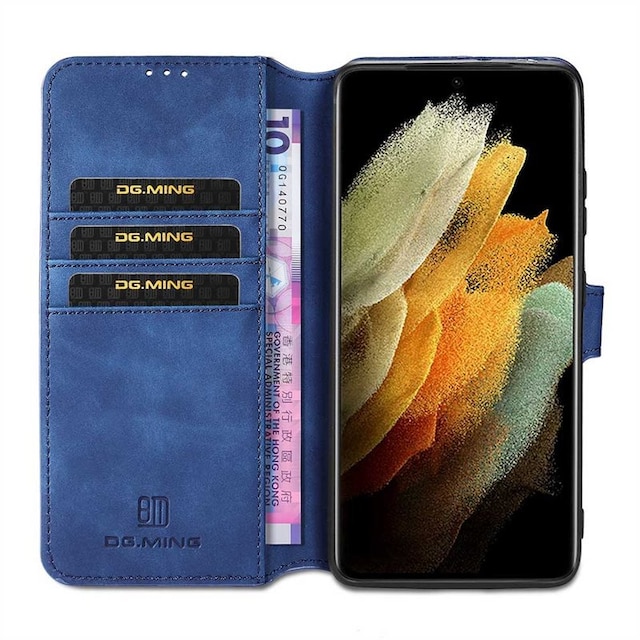 DG-Ming Wallet 3-kort Samsung Galaxy S21 Ultra  - blå