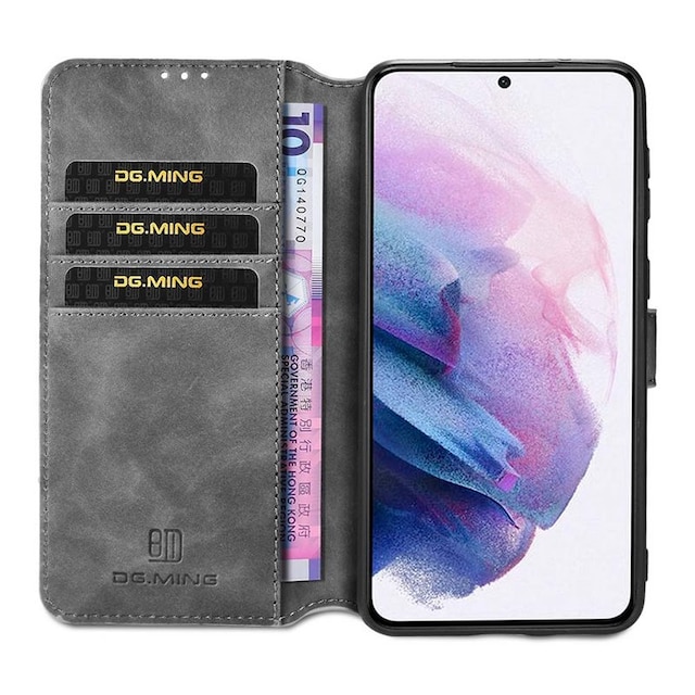 DG-Ming Wallet 3-kort Samsung Galaxy S21 Plus  - Grå
