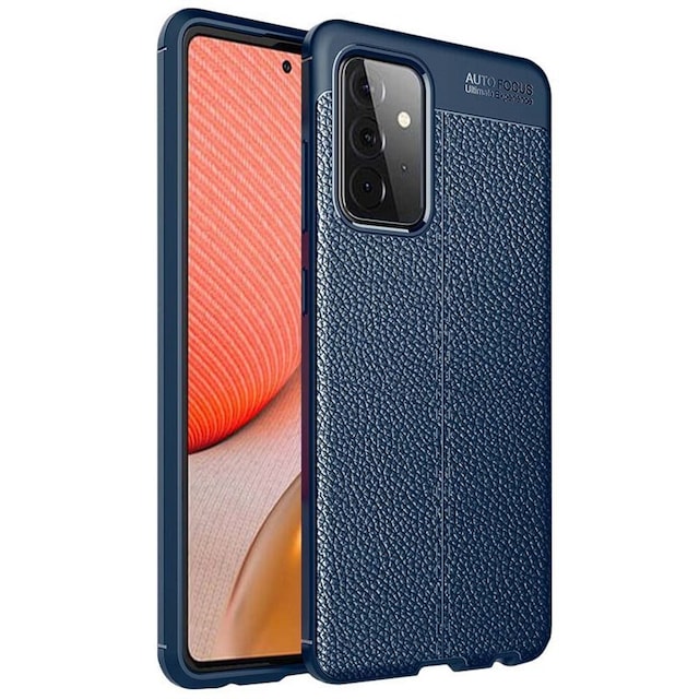 Lædermønstret TPU Cover Samsung Galaxy A72 5G  - blå