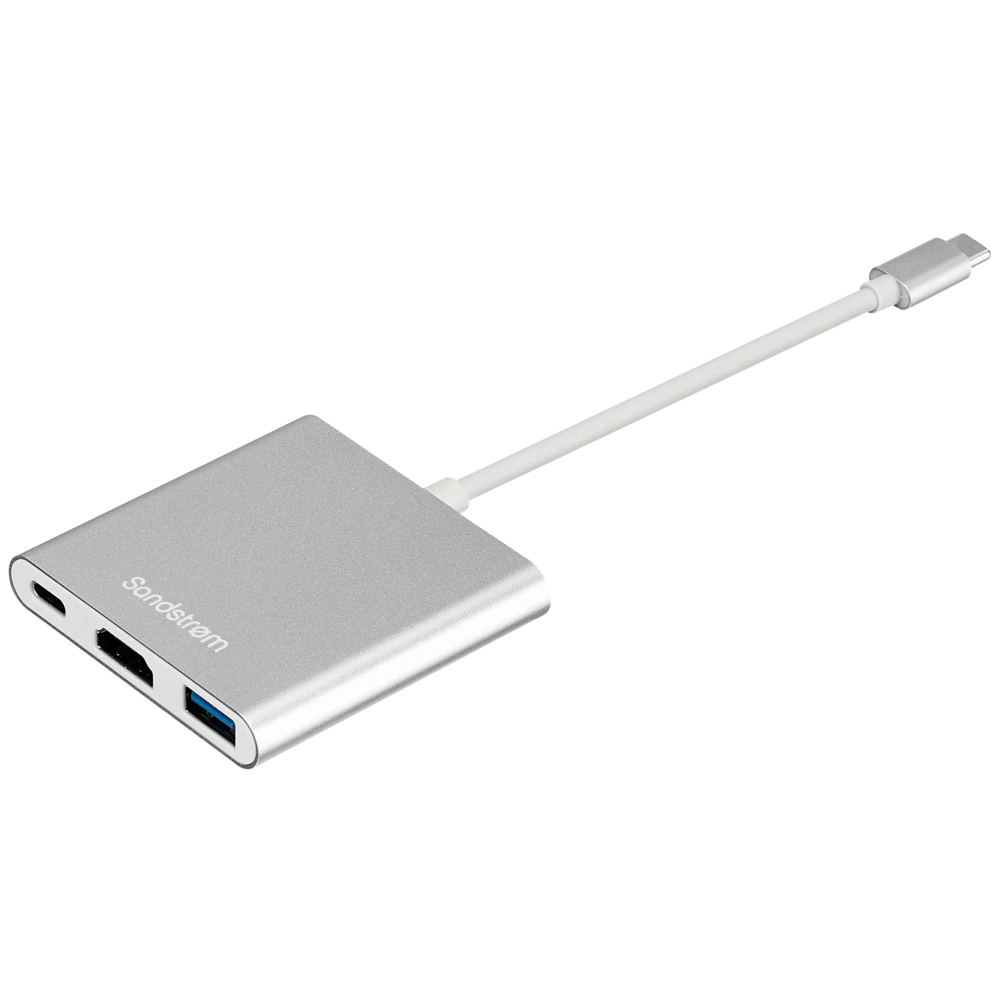 Sandstrøm USB-C multi-adapter (sølv) | Elgiganten