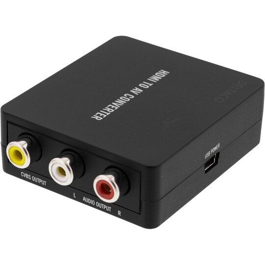DELTACO Signalomformer fra HDMI til kompositvideo, sort | Elgiganten