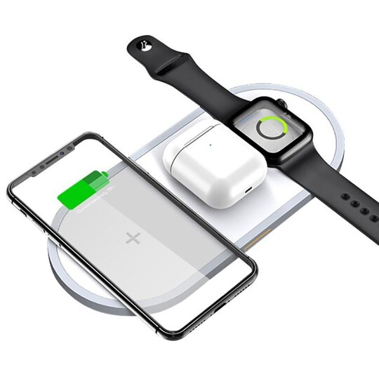 Trådløs 3-i-1 hurtigoplader til smartphone, Apple Watch og AirPods |  Elgiganten