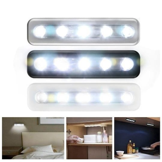 Hvid 5 LED-spotlight med Touch | Elgiganten