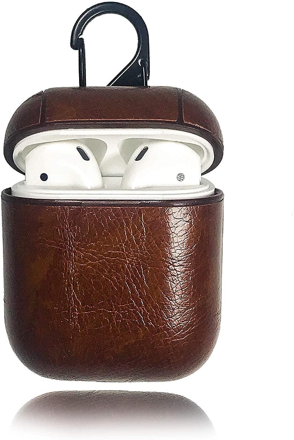 Taske til Apple AirPods 1/2 - PU læder - mørkebrun | Elgiganten