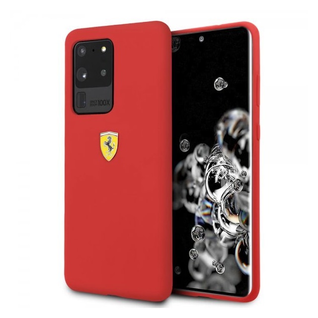 Ferrari Samsung Galaxy S20 Ultra Cover med Logo Rød