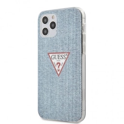 Guess iPhone 12/iPhone 12 Pro Cover Denim Triangle Lyseblå