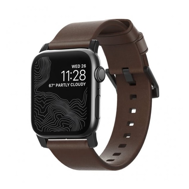 NOMAD Apple Watch 42/44mm/Apple Watch Ultra Armbånd Modern Strap Sort/Rustic Brown