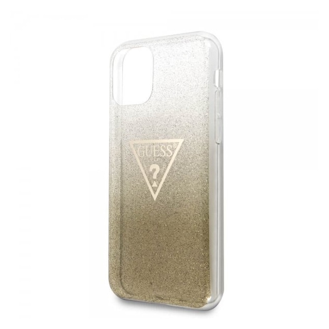 Guess iPhone 11 Pro Cover Solid Glitter Cover Guld