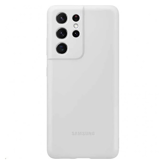 Samsung Original Galaxy S21 Ultra Cover Silicone Cover Lysegrå