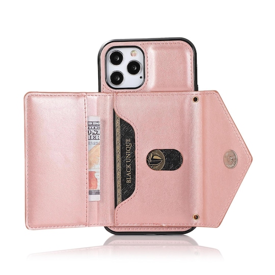 iPhone 12 Pro Max cover pung taske TPU / PU læder Rose guld | Elgiganten