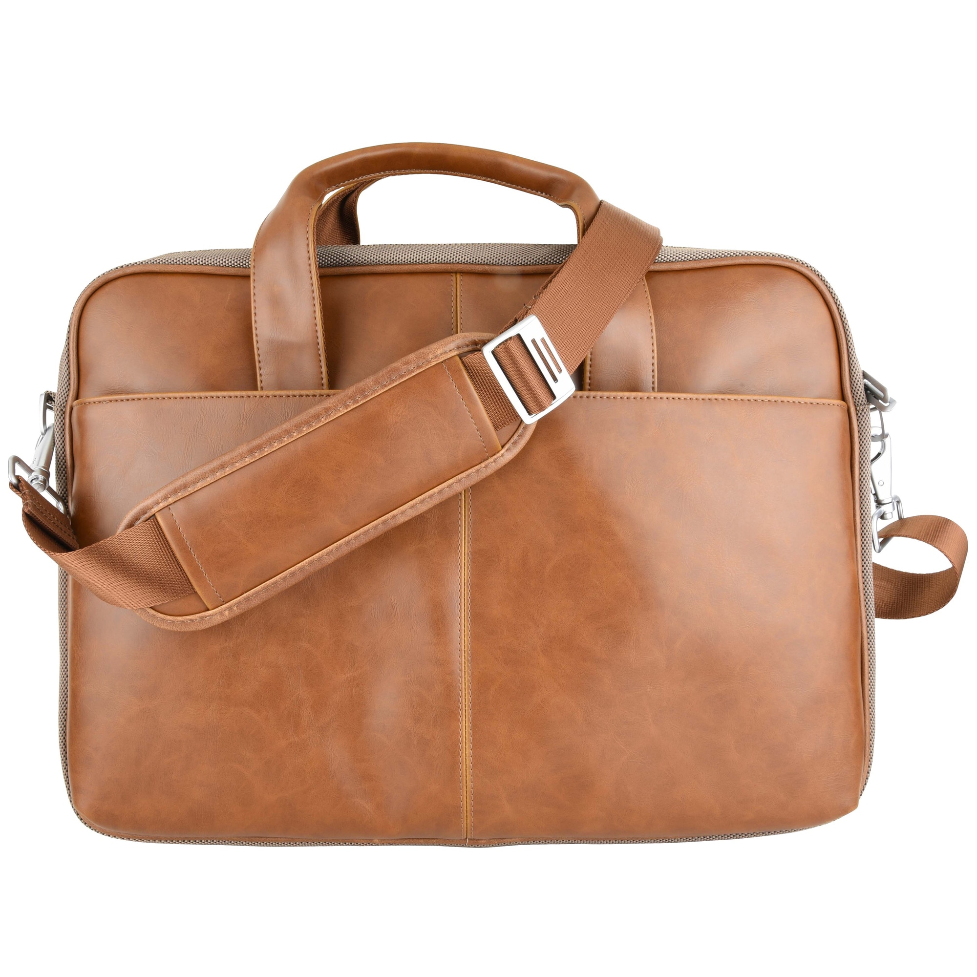 computertaske i læder - brun