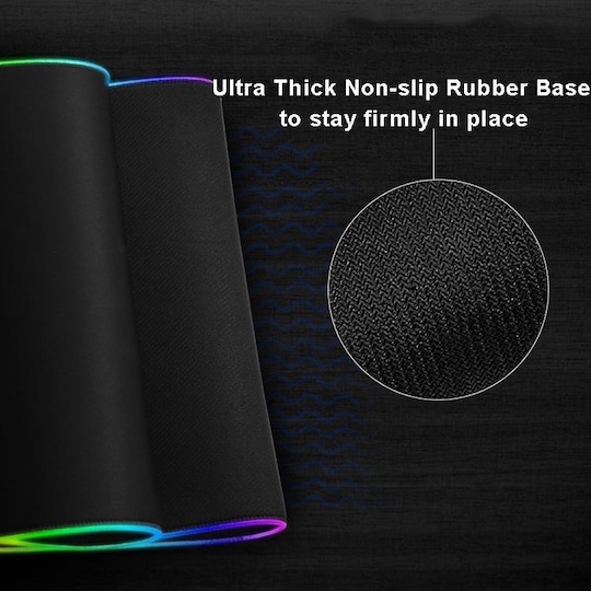Gaming RGB USB-musemåtte med baggrund i 13 lyse farver Sort | Elgiganten